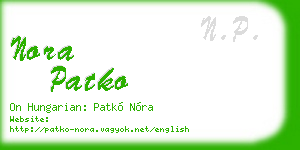 nora patko business card