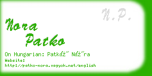 nora patko business card